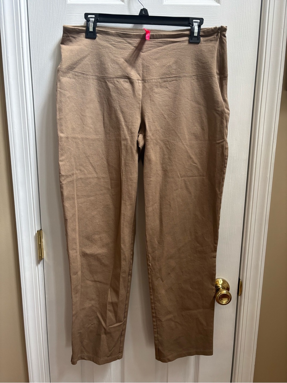 Ruby Ribbon Stretch Size Zip Pants w/ Tummy Control in Light Brown, Size L, NWOT